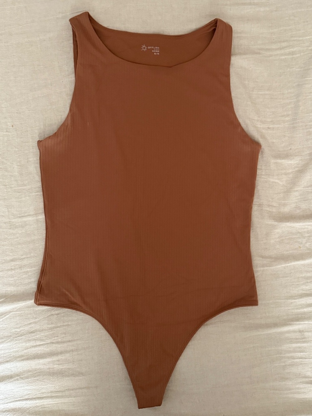 🤎 Offline by Aerie Real Me Ribbed Bodysuit Brown XL